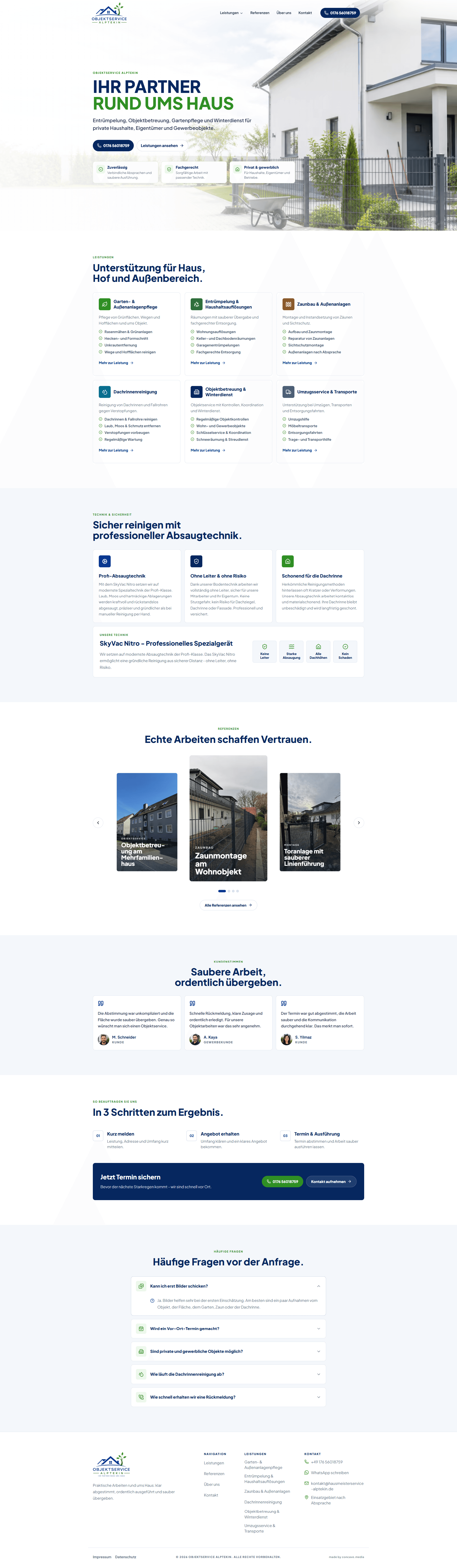 Website-Vorschau Objektservice Alptekin