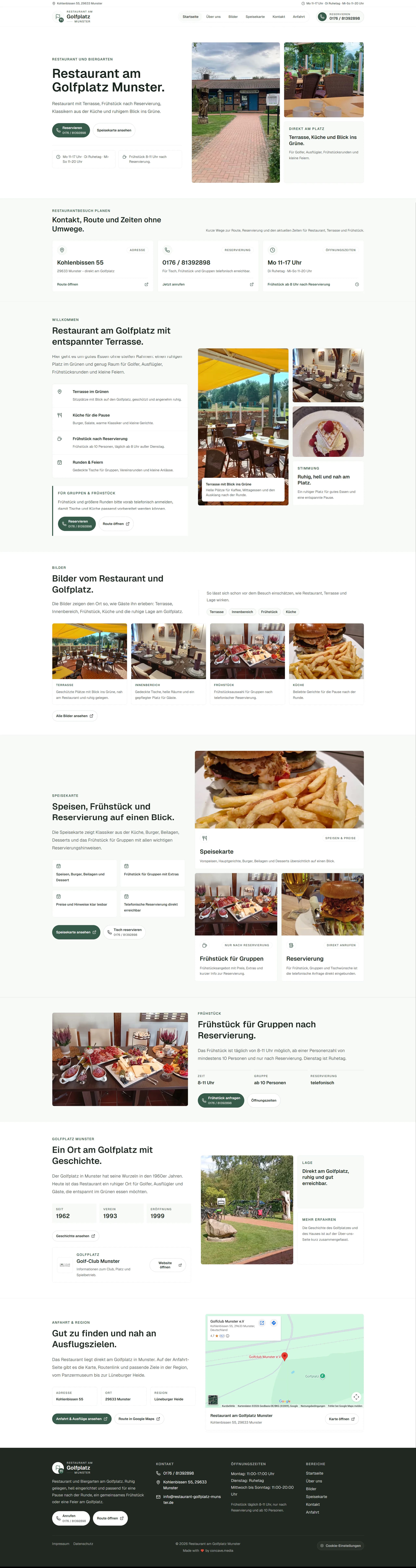 Website-Vorschau Restaurant am Golfplatz Munster