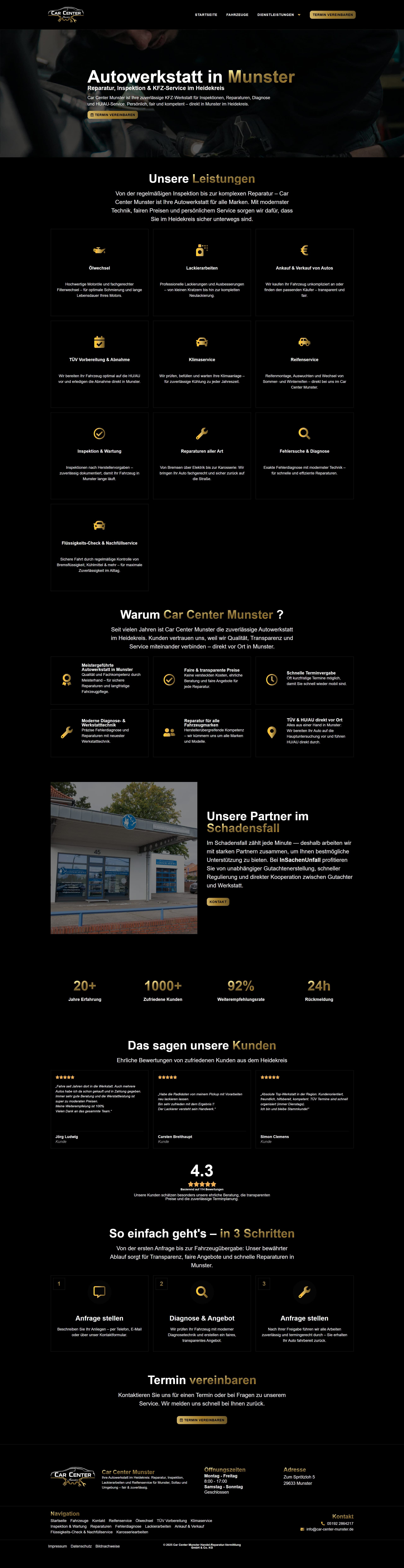 Website-Vorschau Car Center Munster