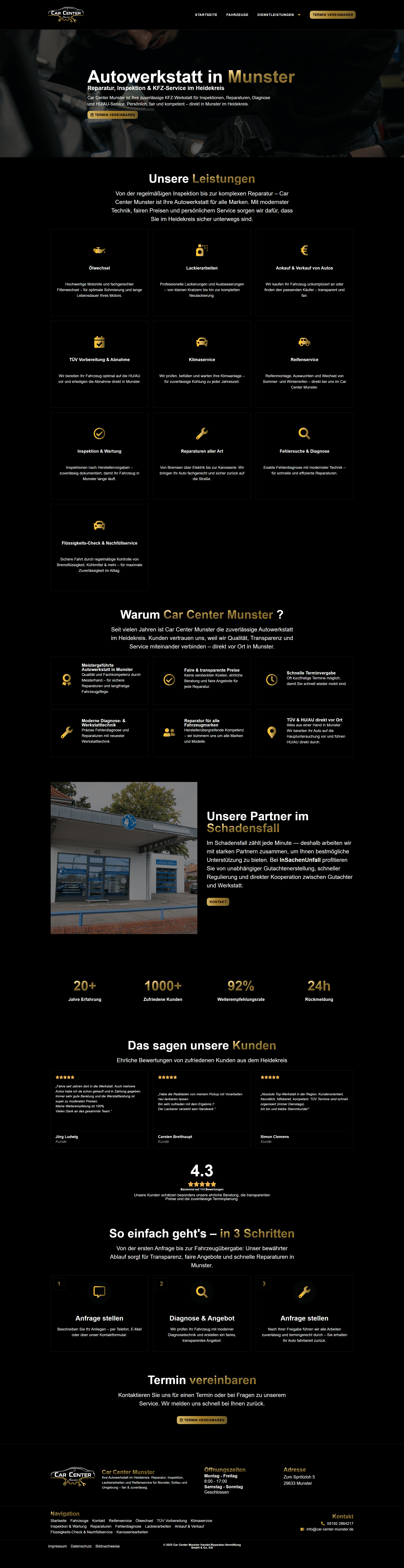 Website-Vorschau Car Center Munster
